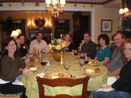 Sit down meal after cooking lesson